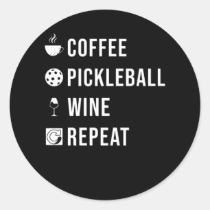 Sticker Rond Pickleball Gift Pickleball Répétition