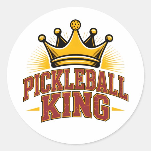 Sticker Rond Pickleball King (Devant)