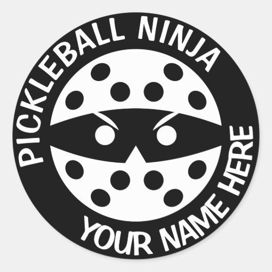 Sticker Rond Pickleball ninja personnalisé (Devant)