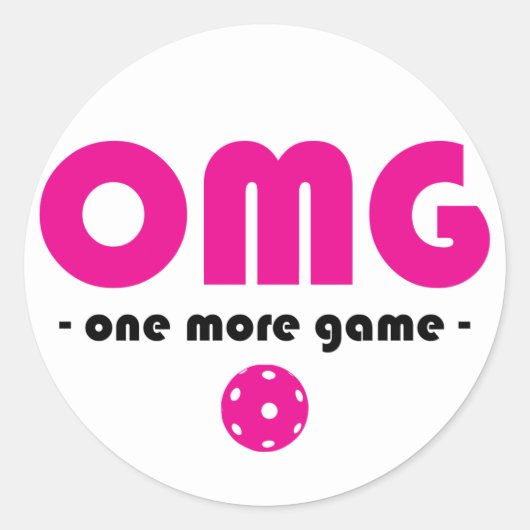 Sticker Rond Pickleball One More Jeu blanc / rose (Devant)
