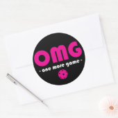 Sticker Rond Pickleball One More Jeu noir / rose (Enveloppe)