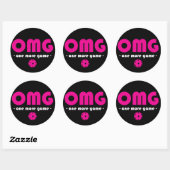 Sticker Rond Pickleball One More Jeu noir / rose (Feuille)