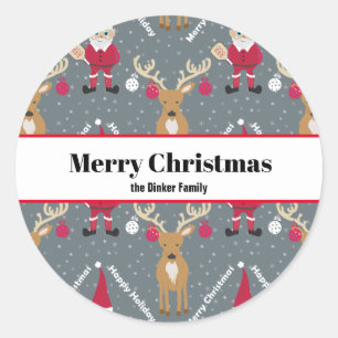 Sticker Rond  Pickleball Père Noël 🎅 Joyeux Noël 🎁  