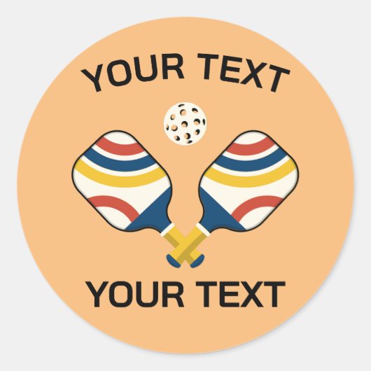 Sticker Rond Pickleball personnalisé (Devant)
