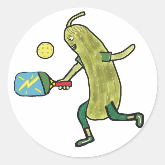 Sticker Rond Pickleball Pickle (Devant)