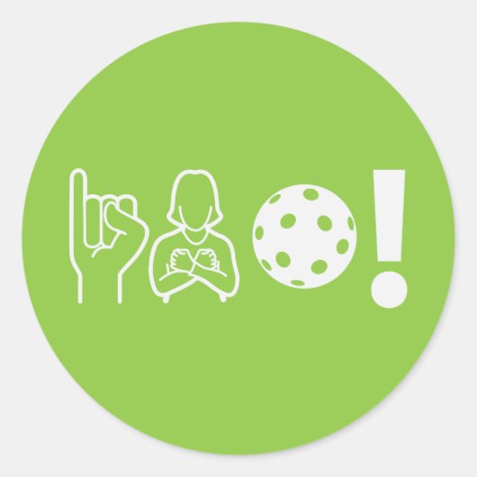 Sticker Rond Pickleball pour sourds (Devant)