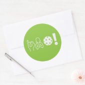 Sticker Rond Pickleball pour sourds (Enveloppe)