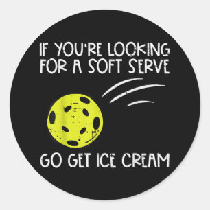 Sticker Rond Pickleball Soft Sert Obtenir Crème Glace Pickle Ba