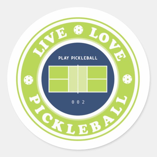 Sticker Rond Pickleball : vie réelle pickleball (Devant)