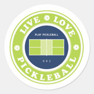 Sticker Rond Pickleball : vie réelle pickleball