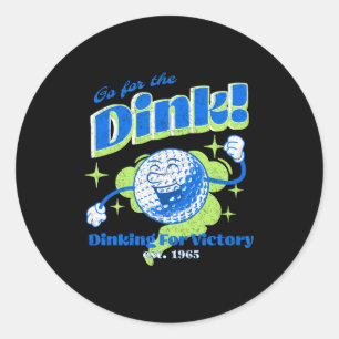 Sticker Rond Pickleball vintage allez pour le dink drôle pickba