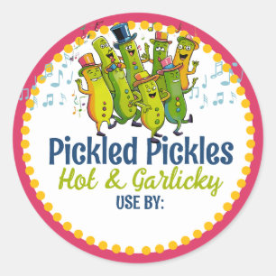 Sticker Rond Pickling pickle corniché concombre maison en conse