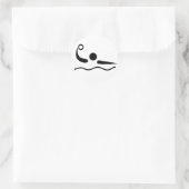 Sticker Rond Pictogramme de polo aquatique (Sac)