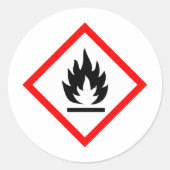 Sticker Rond Pictogramme [inflammable] (Devant)