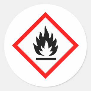 Sticker Rond Pictogramme [inflammable]