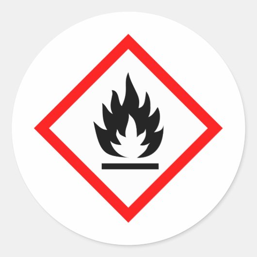 Sticker Rond Pictogramme [inflammable] (Devant)