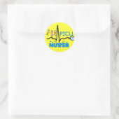 Sticker Rond PICU Infirmière Cadeaux-QRS Segment et conception  (Sac)