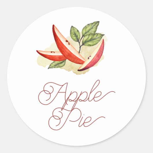 Sticker Rond Pie Apple Watercolor (Devant)