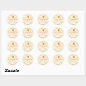 Sticker Rond Pie Citrouille Rustique Florale Automne (Feuille)