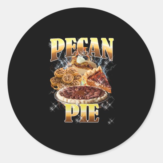 Sticker Rond Pie de Pécan de Thanksgiving Contrefaçon Rap Rock (Devant)