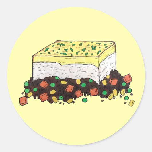 Sticker Rond Pie de viande de berger Anglais Anglais Anglais (Devant)