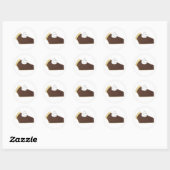 Sticker Rond Pie Social Parti Dessert Bake Vente Chocolat Slice (Feuille)