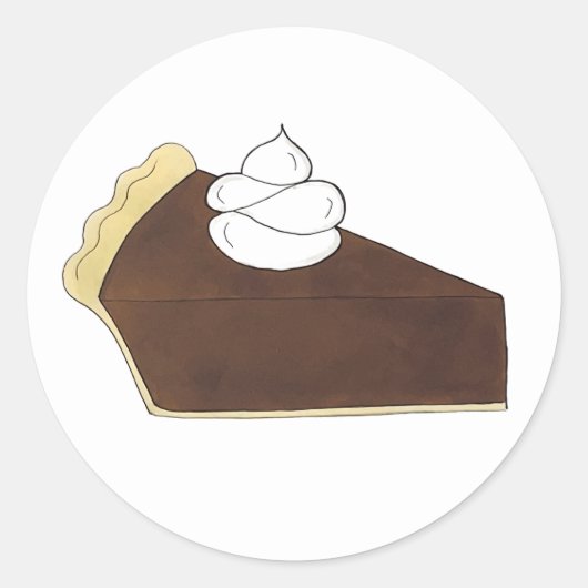 Sticker Rond Pie Social Parti Dessert Bake Vente Chocolat Slice (Devant)
