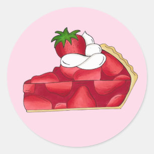 Sticker Rond Pie Social Party Dessert Bake Vente fraise