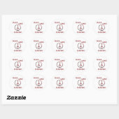 Sticker Rond Pièce, Amour & Quilting (Feuille)