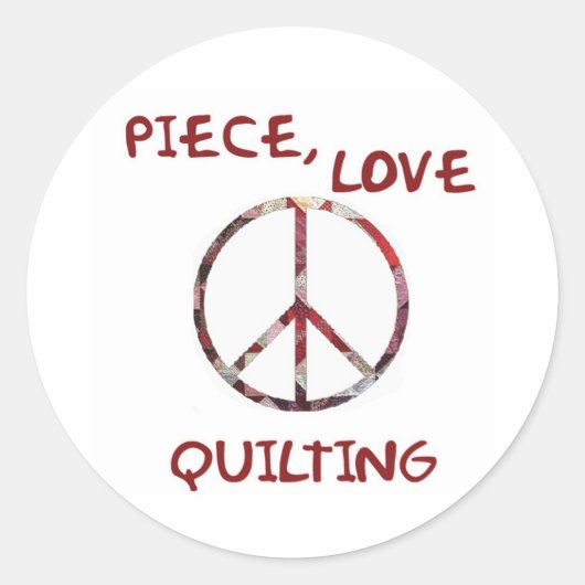 Sticker Rond Pièce, Amour & Quilting (Devant)
