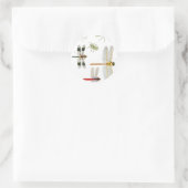 Sticker Rond pièce-clip-libellule-art-4 (Sac)