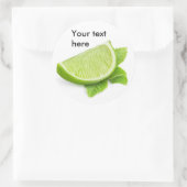 Sticker Rond Pièce de chaux et feuille de menthe (Sac)