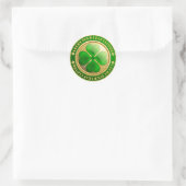 Sticker Rond Pièce de Clover Or St Patrick (Sac)