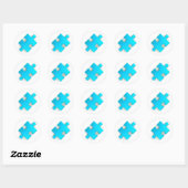 Sticker Rond Pièce de puzzle 3D (bleu métallique) (Feuille)