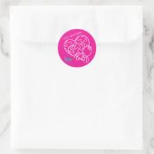 Sticker Rond Pièce de puzzle d'un million rose personnalisée (Sac)