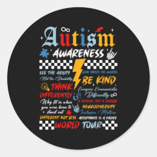 Sticker Rond Pièce de puzzle Tournée mondiale de sensibilisatio