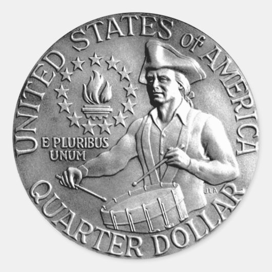 Sticker Rond Pièce de quai Bicentenial (Devant)