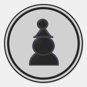 Sticker Rond Pièce d'échec du pion noir