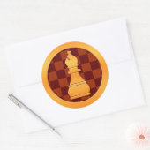 Sticker Rond Pièce d'échecs Gold Bishop (Enveloppe)