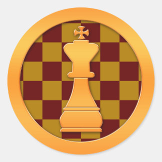 Sticker Rond Pièce d'échecs Gold King