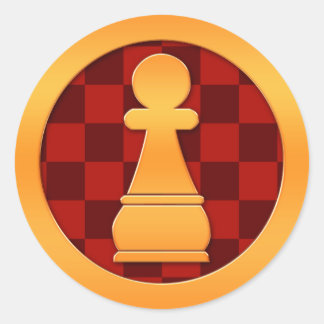 Sticker Rond Pièce d'échecs Gold Pawn