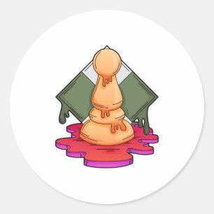 Sticker Rond Pièce d'échecs Pawn