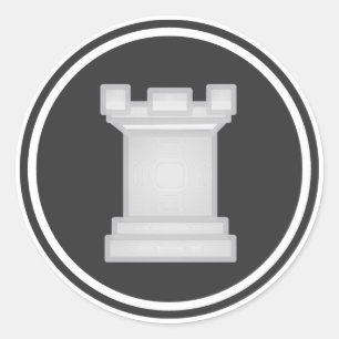 Sticker Rond Pièce d'échecs White Rook