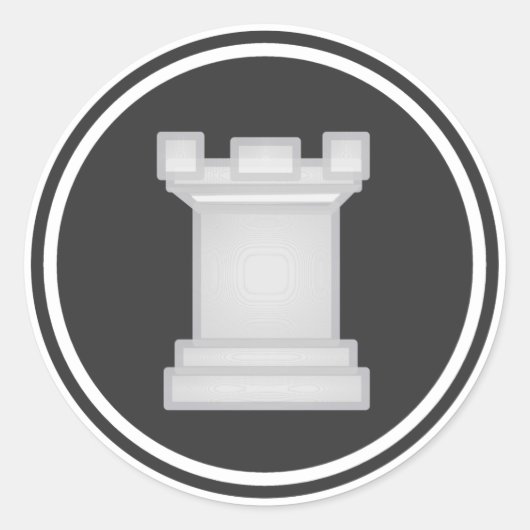 Sticker Rond Pièce d'échecs White Rook (Devant)
