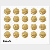 Sticker Rond Pièce d'or américaine (Feuille)