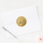 Sticker Rond Pièce d'or américaine (Enveloppe)
