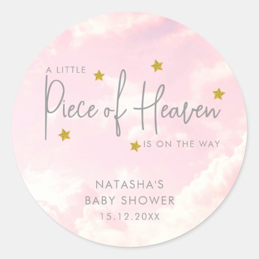 Sticker Rond Pièce du Baby shower des nuages du Ciel (Devant)