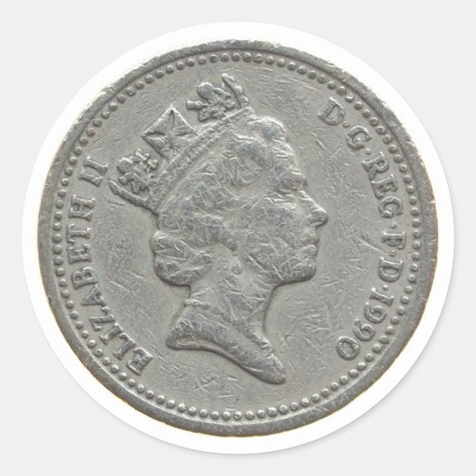 Sticker Rond Pièce d'une livre (Devant)