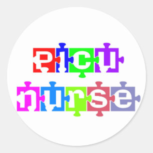 STICKER ROND PIÈCES DE PUZZLE PICU NURSE