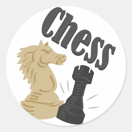 Sticker Rond Pièces d'échecs (Devant)